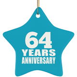 64th Anniversary 64 Years - Star Ornament