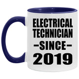Electrical Technician Since 2019 - 11oz Accent Mug Purple