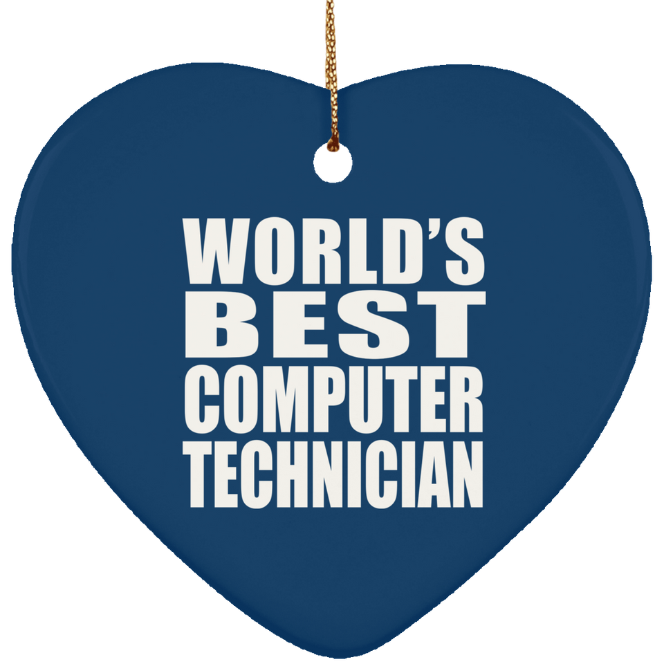 World's Best Computer Technician - Heart Ornament