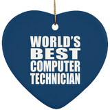World's Best Computer Technician - Heart Ornament