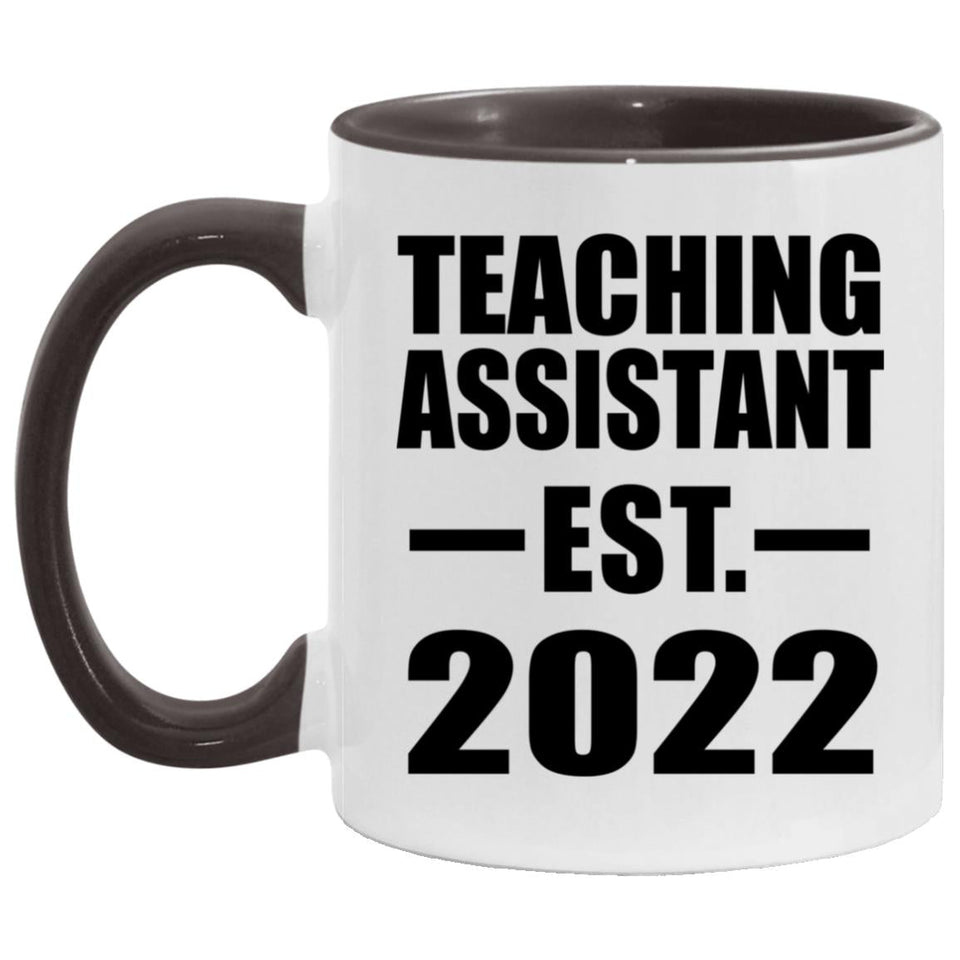 Teaching Assistant Established EST. 2022 - 11oz Accent Mug Black