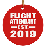 Flight Attendant Established EST. 2019 - Circle Ornament