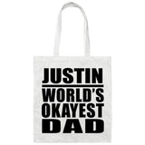 Justin World's Okayest Dad - Tote Bag White