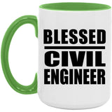 Blessed Civil Engineer - 15oz Accent Mug Green