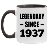 87th Birthday Legendary Since 1937 - 11oz Accent Mug Black