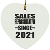 Sales Representative Since 2021 - Heart Ornament