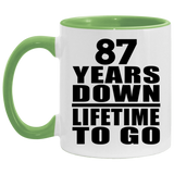 87th Anniversary 87 Years Down Lifetime To Go - 11oz Accent Mug Green