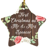 First Christmas As Mr & Mrs Spencer - Star Ornament A
