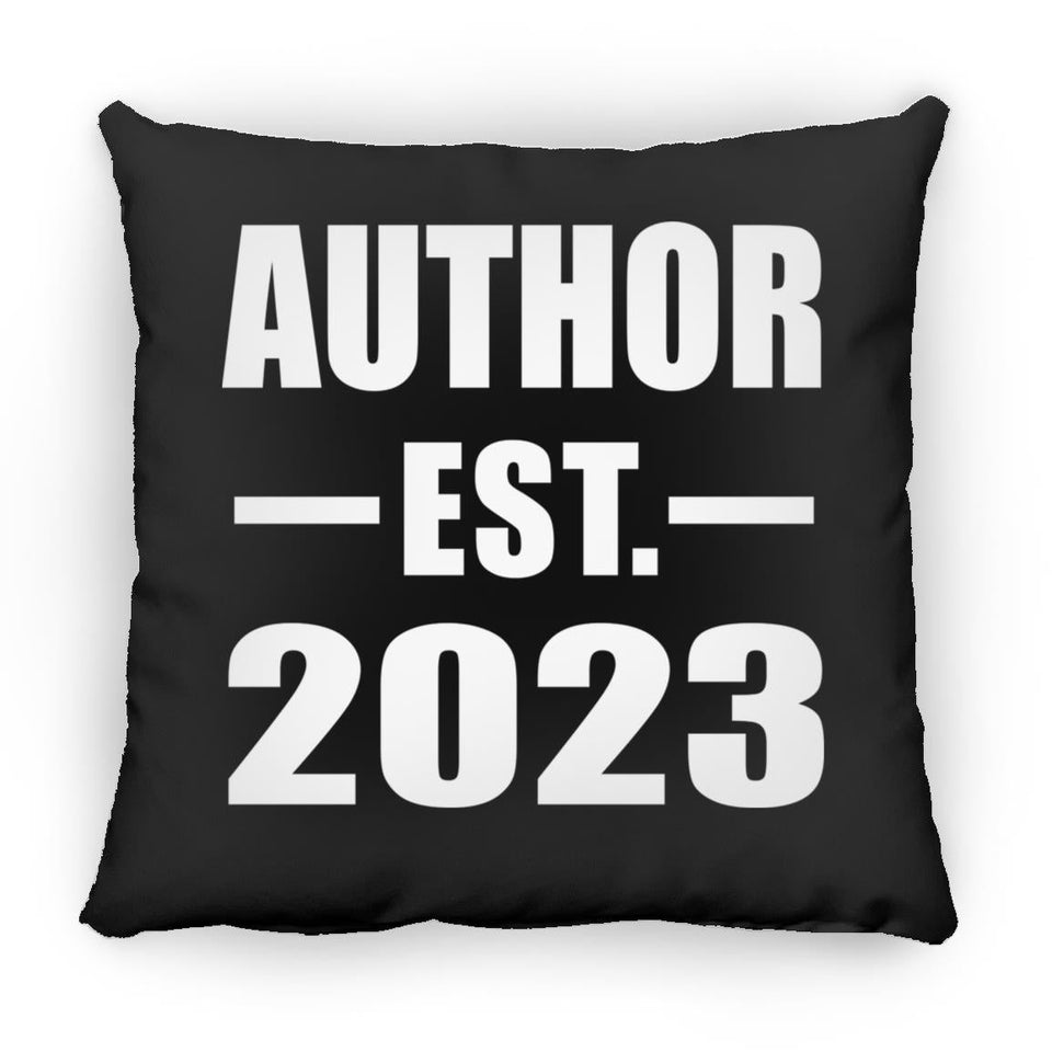 Author Established EST. 2023 - Throw Pillow Black