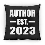 Author Established EST. 2023 - Throw Pillow Black