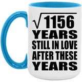 34th Anniversary Square Root of 1156 Years Still In Love - 15oz Accent Mug Blue
