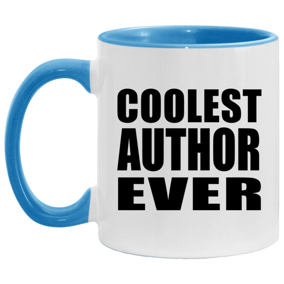 Coolest Author Ever - 11oz Accent Mug Blue