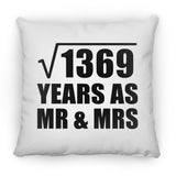 37th Anniversary Square Root of 1369 Years As Mr & Mrs - Throw Pillow