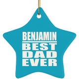 Benjamin Best Dad Ever - Star Ornament