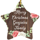 Merry Christmas Gonzales Family - Star Ornament A