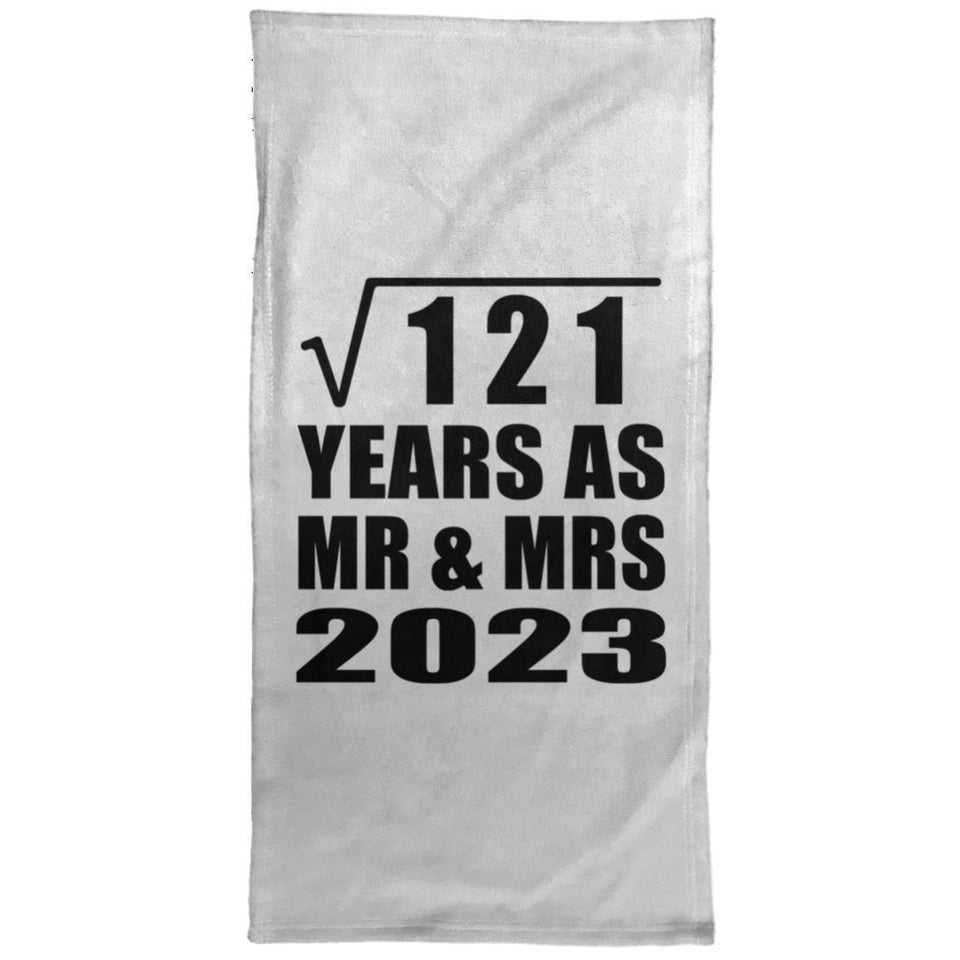 11th Anniversary Square Root of 121 Years As Mr & Mrs 2023 - Hand Towel