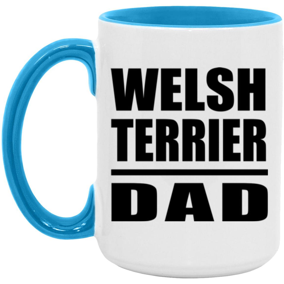 Welsh Terrier Dad - 15oz Accent Mug Blue