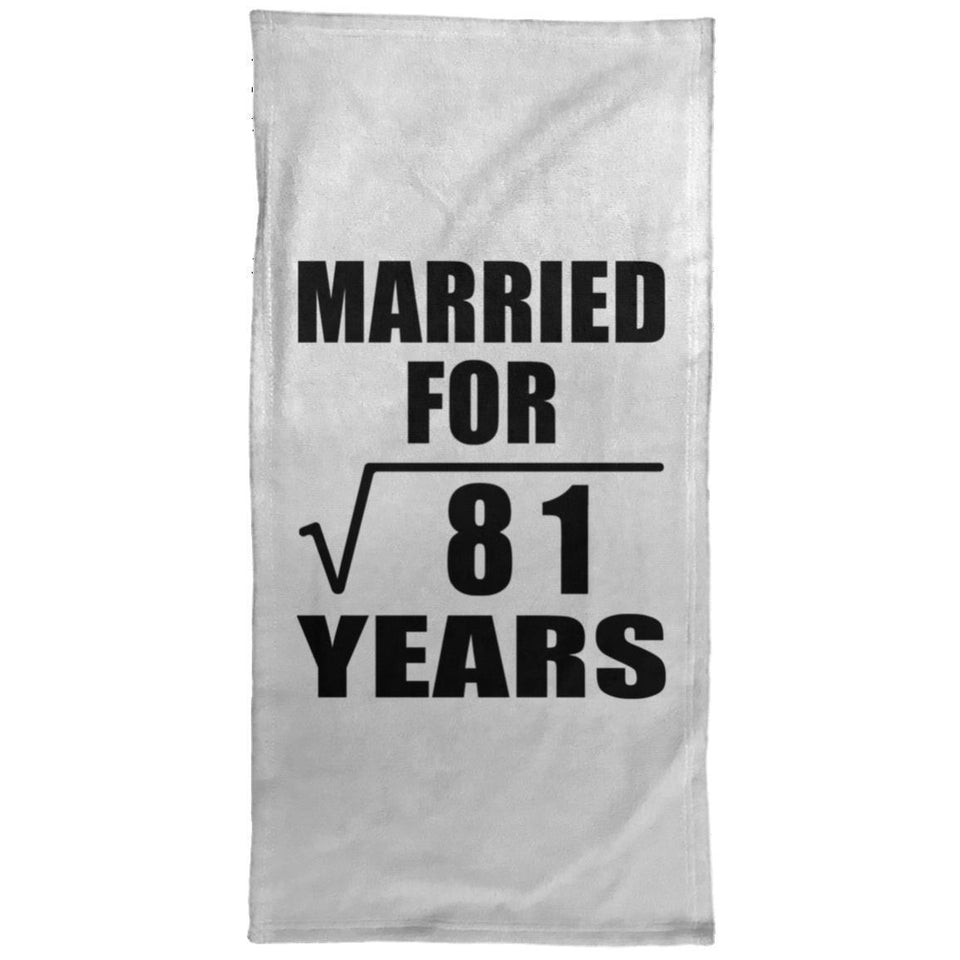 9th Anniversary Married For Square Root of 81 Years - Hand Towel