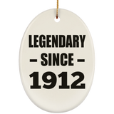 112th Birthday Legendary Since 1912 - Oval Ornament
