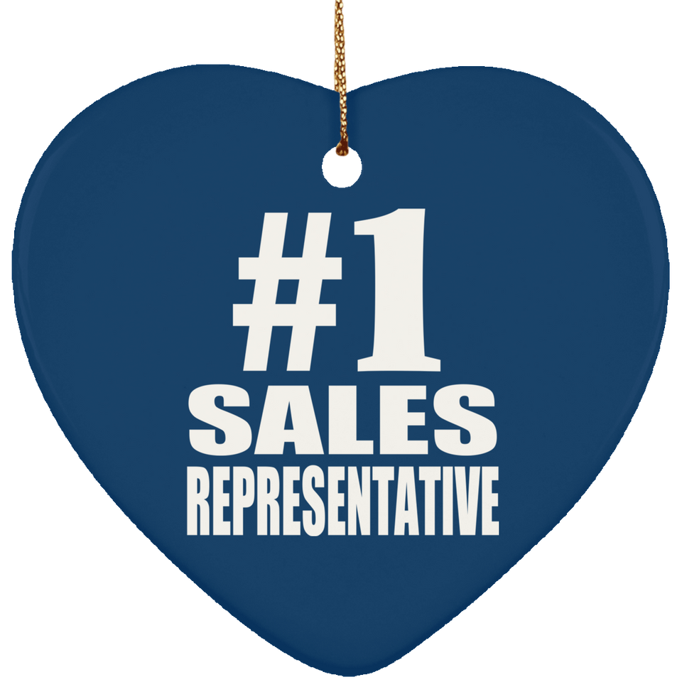 Number One #1 Sales Representative - Heart Ornament