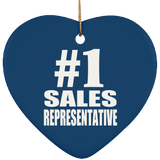 Number One #1 Sales Representative - Heart Ornament