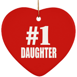 Number One #1 Daughter - Heart Ornament