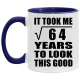 8th Birthday Took Square Root of 64 Years To Look Good - 11oz Accent Mug Purple
