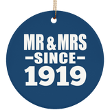105th Anniversary Mr & Mrs Since 1919 - Circle Ornament