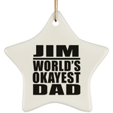 Jim World's Okayest Dad - Star Ornament