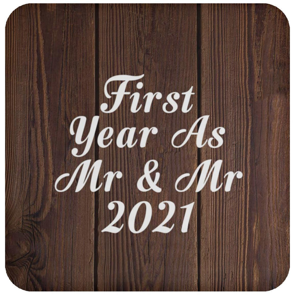 First Year As Mr & Mr 2021 - Drink Coaster D