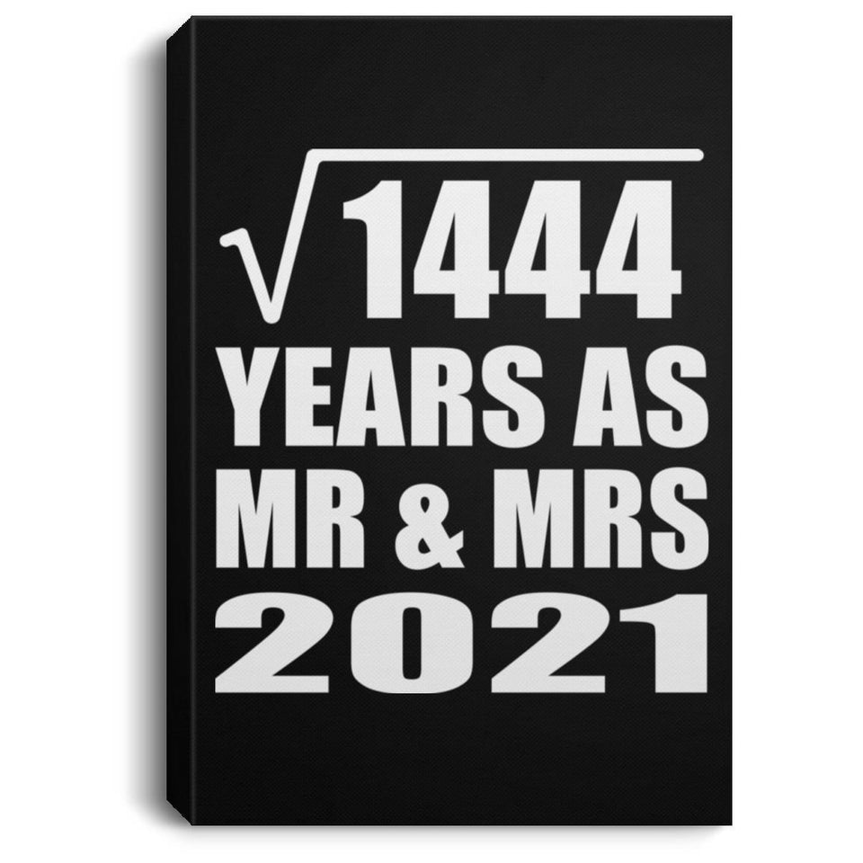 38th Anniversary Square Root of 1444 Years As Mr & Mrs 2021 - Canvas Portrait