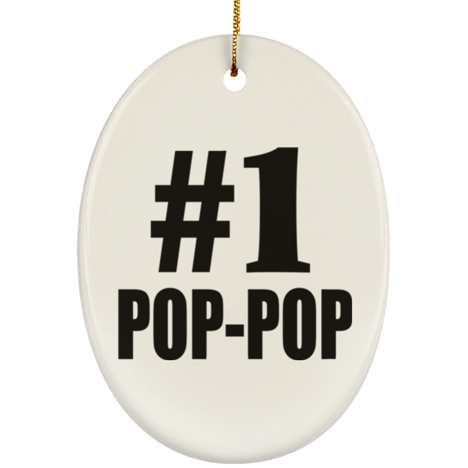 Number One #1 Pop-Pop - Oval Ornament
