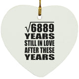 83rd Anniversary Square Root of 6889 Years Still In Love - Heart Ornament