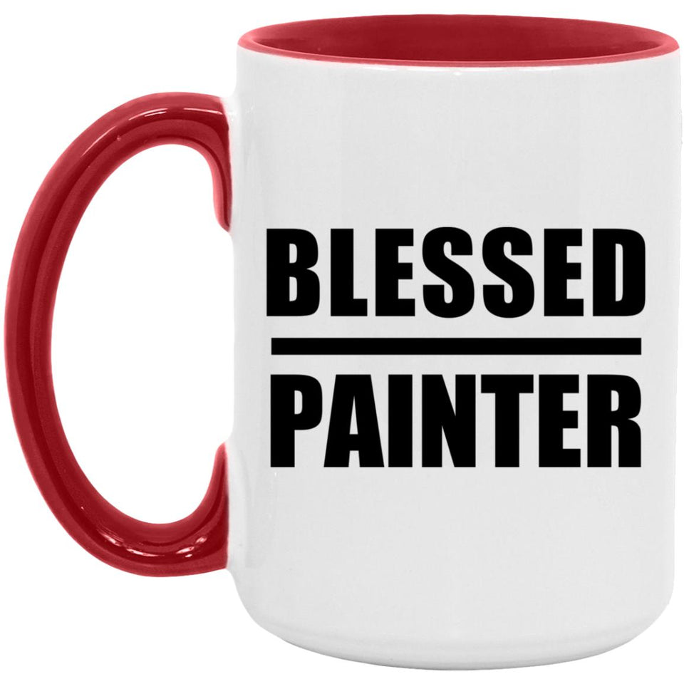 Blessed Painter - 15oz Accent Mug Red