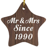 34th Anniversary Mr & Mrs Since 1990 - Star Ornament D