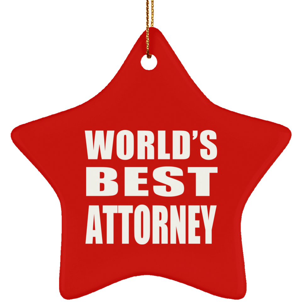 World's Best Attorney - Star Ornament