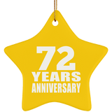72nd Anniversary 72 Years - Star Ornament