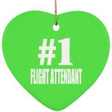 Number One #1 Flight Attendant - Heart Ornament