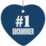 Number One #1 Dockworker - Heart Ornament