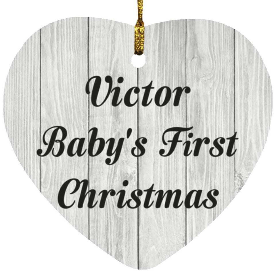 Victor Baby's First Christmas - Heart Ornament F