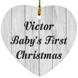 Victor Baby's First Christmas - Heart Ornament F