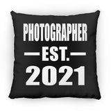 Photographer Established EST. 2021 - Throw Pillow Black
