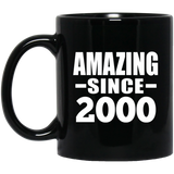 24th Birthday Amazing Since 2000 - 11 Oz Coffee Mug Black