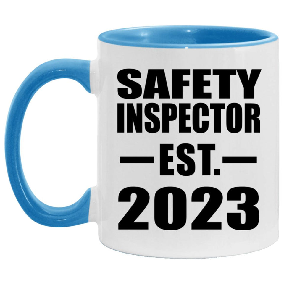 Safety Inspector Established EST. 2023 - 11oz Accent Mug Blue