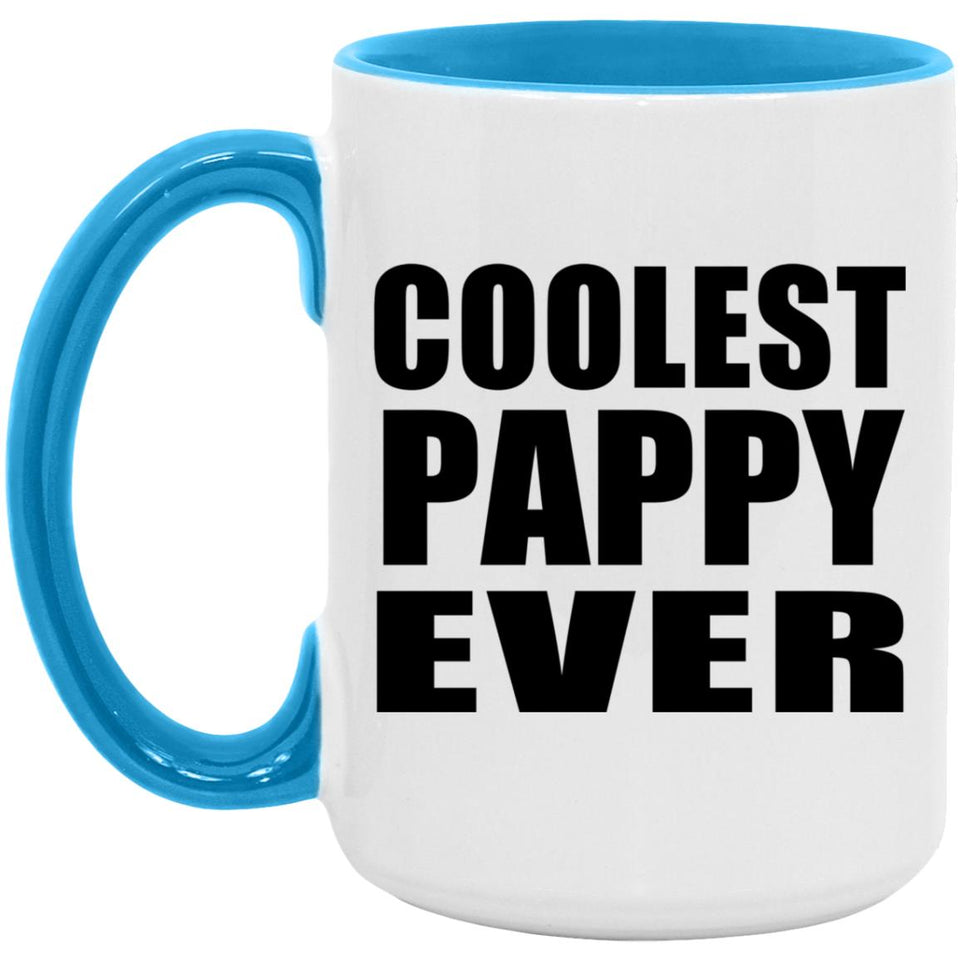 Coolest Pappy Ever - 15oz Accent Mug Blue
