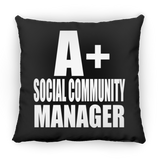 A+ Social Community Manager - Throw Pillow Black