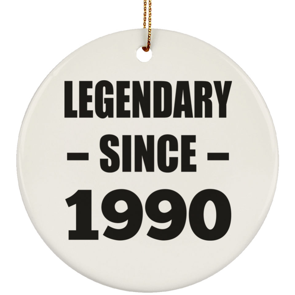 34th Birthday Legendary Since 1990 - Circle Ornament
