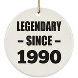 34th Birthday Legendary Since 1990 - Circle Ornament