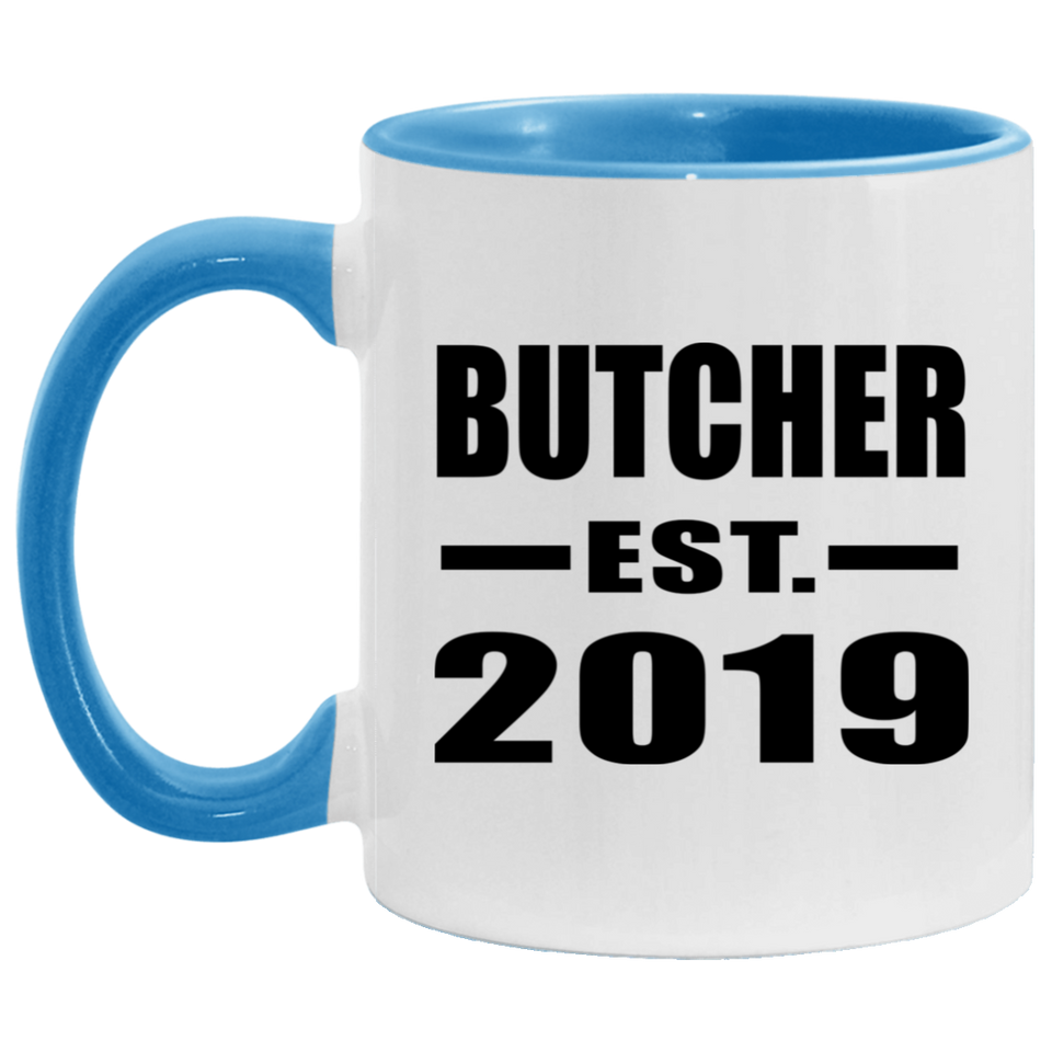 Butcher Established EST. 2019 - 11oz Accent Mug Blue