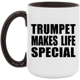 Trumpet Makes Life Special - 15oz Accent Mug Black